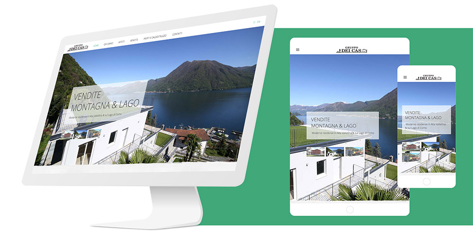 homepage del sito responsive Gruppo Dei Cas visualizzato con diversi device